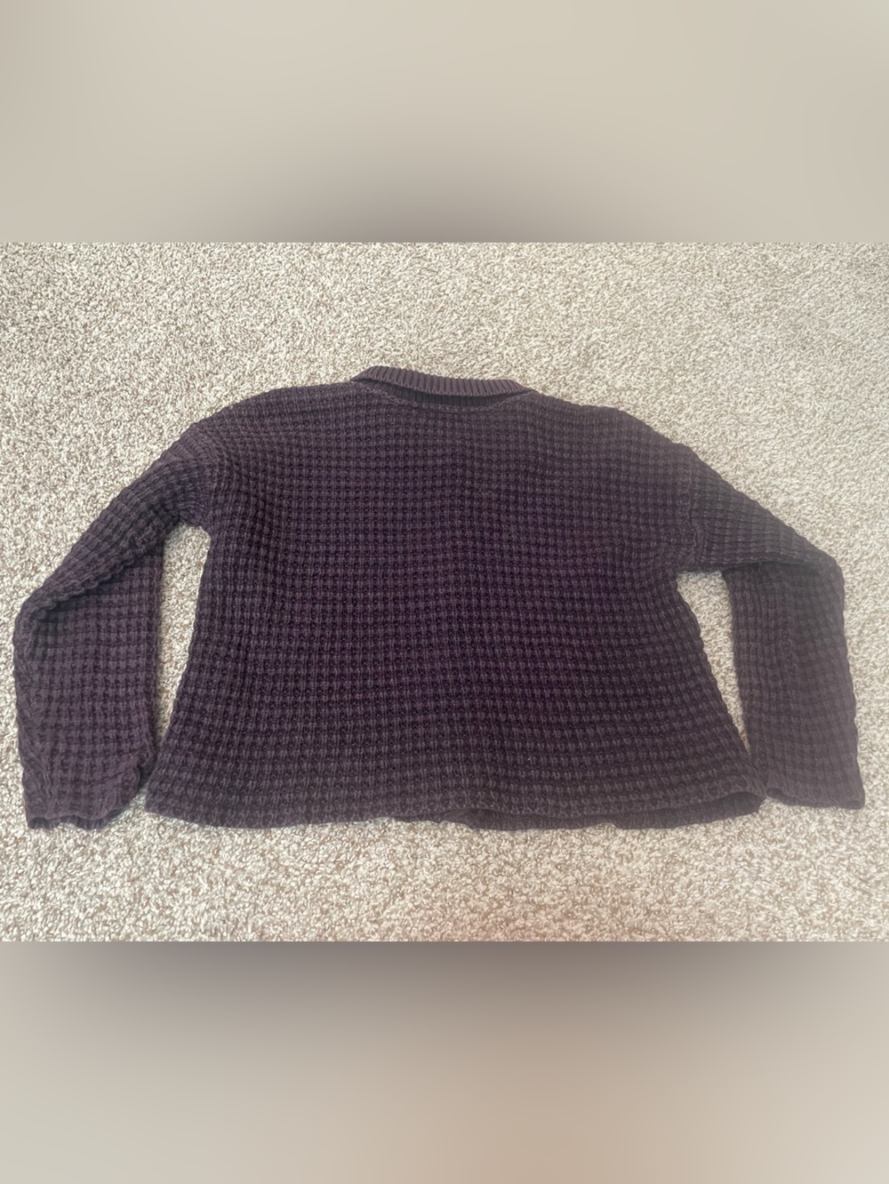 Moda Int’l Block Stitch Collared Cardigan Button Front - Picture 5 of 5